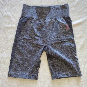 Gymshark biker shorts.